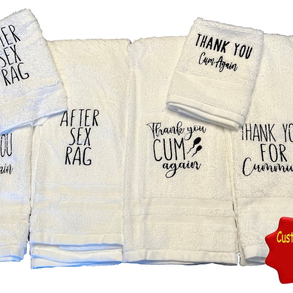 Thank You C*m Again Wash Rag- C*m Towel- Anniversary Gift, Gift For Him, Funny Gift,Valentines Gift, Christmas Gift for Husband