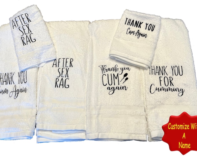 Thank You C*m Again Wash Rag- C*m Towel- Anniversary Gift, Gift For Him, Funny Gift,Valentines Gift, Christmas Gift for Husband