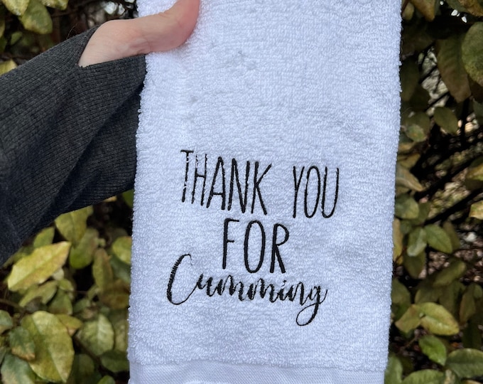Thank You For C*mming Wash Rag- C*m Towel- Anniversary Gift, Gift For Him, Funny Gift