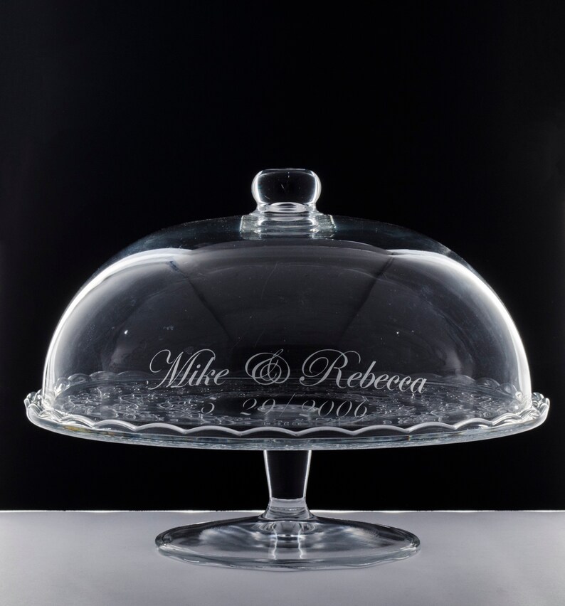 Engraved Cake Stand by Wedding Tokens Etsy