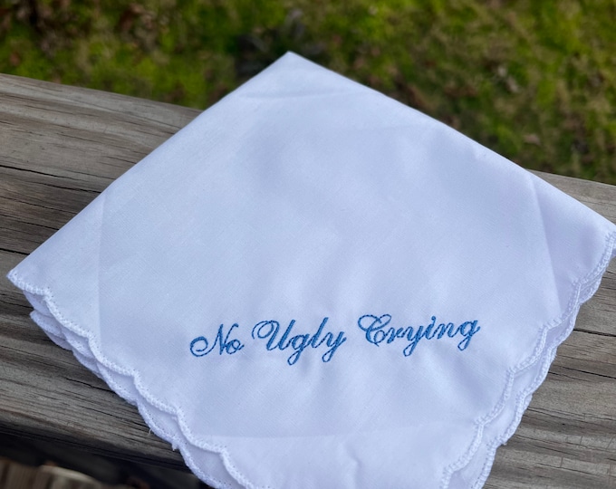 SALE*** Perfect Bridesmaid Gift No Ugly Crying Handkerchief by Wedding Tokens