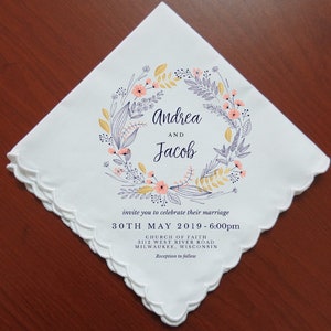Pañuelos personalizados de invitación de boda por fichas de boda