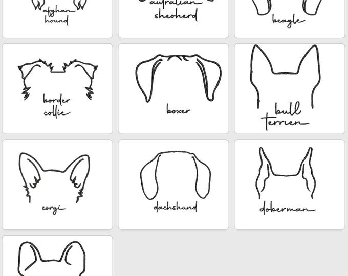 Dog Ear Embroidery Design Bundle - 10 Dogs Embroidery Design Bundle