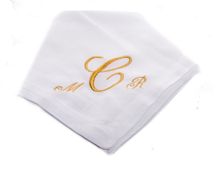Monogrammed Cloth Napkin Embroidered by Wedding Tokens- Your choice of design