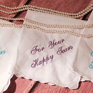 Set de 6 pañuelos de boda para tus lágrimas felices de Wedding Tokens en Etsy