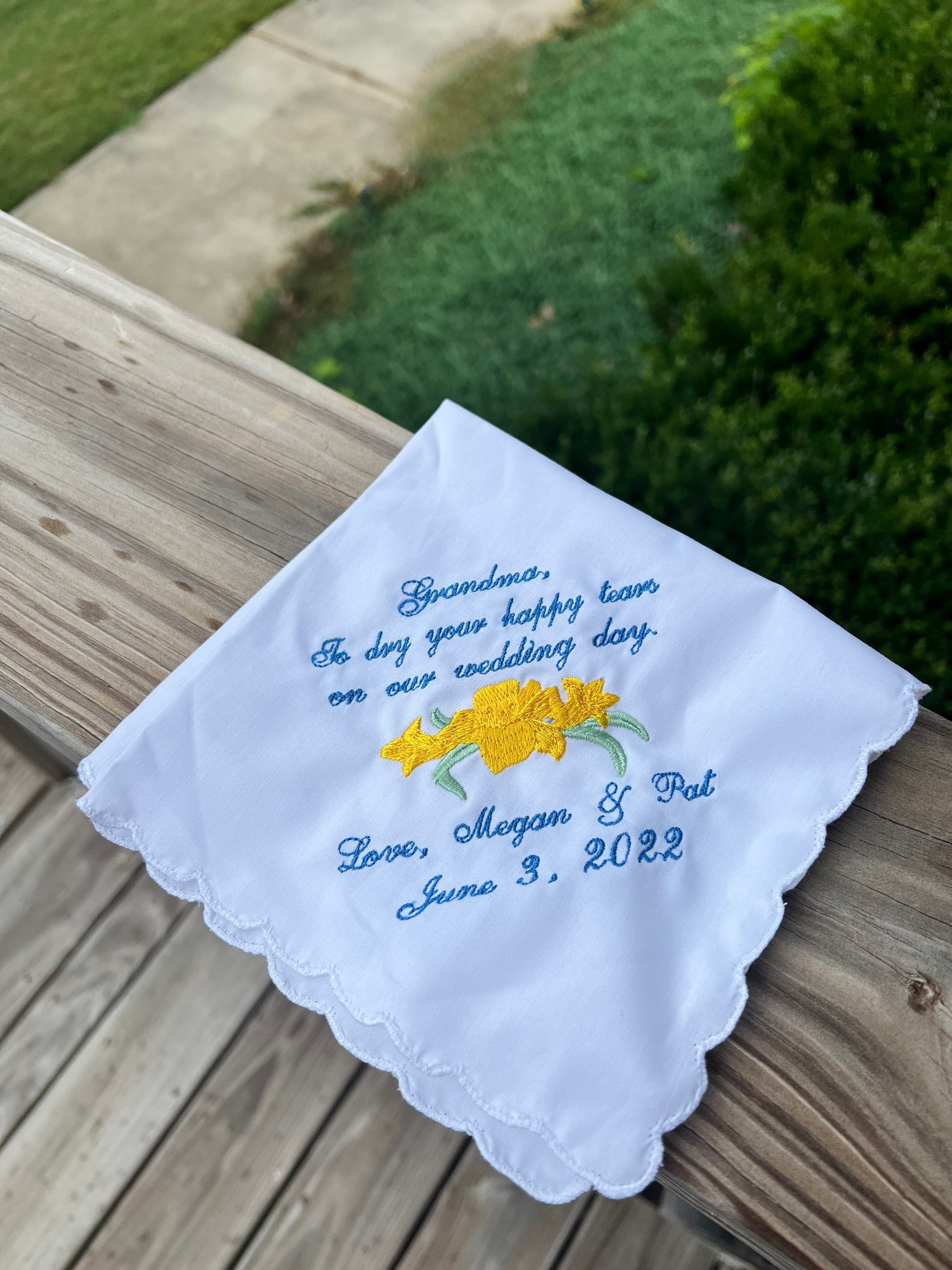 Grandma Wedding Handkerchief Wedding Gifthappy Tears Etsy