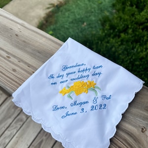 Grandma wedding handkerchief- wedding gift-Happy Tears