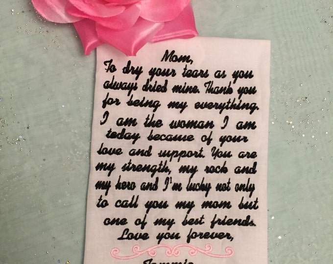 Mother of the bride wedding handkerchief