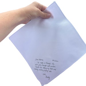 Handgeschriebenes Taschentuch - Personalisiertes Taschentuch bedruckt mit Deiner handschriftlichen Notiz