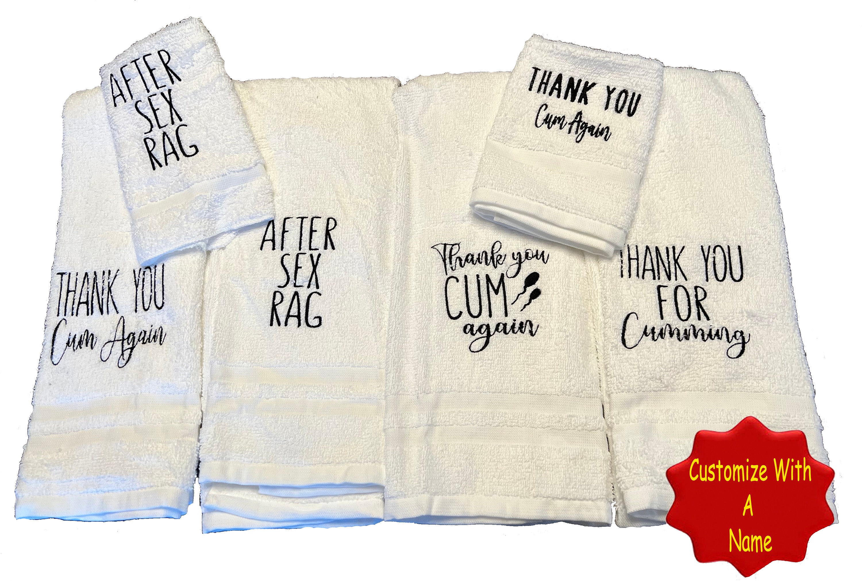 Thank You C*m Again Wash Rag- C*m Towel- Anniversary Gift, Gift For Him,  Funny Gift, Several Designs