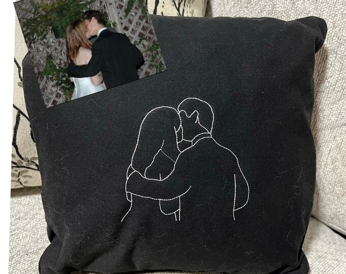 Custom Throw Pillow With an Image Embroidered onto it
