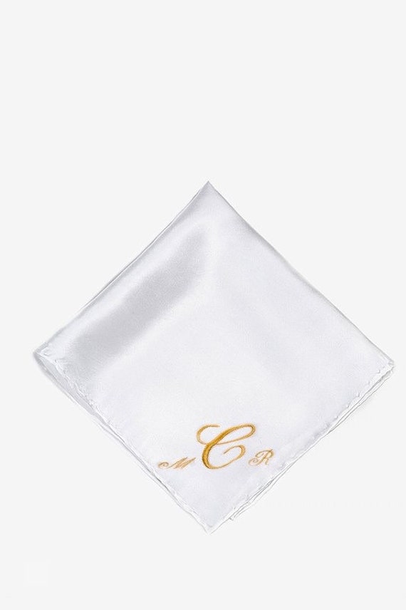 Monogrammed silk handkerchief deals