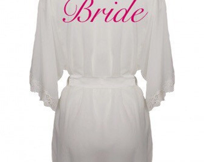 Bridal party silk robes. Bride, Bridesmaid,Maid of Honor Robe set of 5