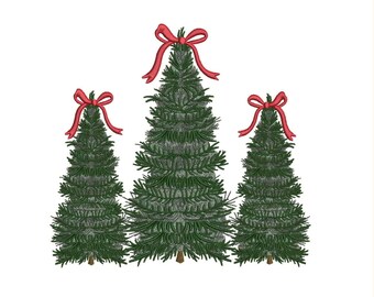 Christmas Trees Embroidery Design