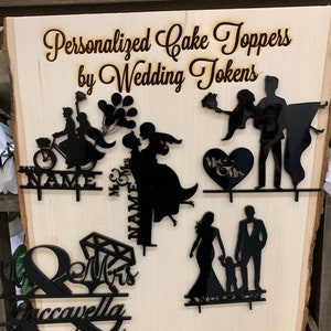 Topper de pastel de bodas personalizado por Wedding Tokens - Su elección de diseño. Hecho con Acrílico