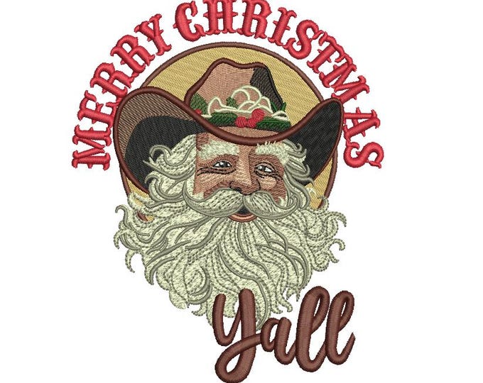 Merry Christmas Yall Embroidery Design