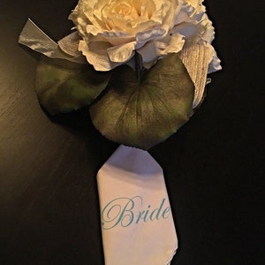 Listo para enviar- Pañuelo de boda de novia - Envoltura de ramo de novia por fichas de boda