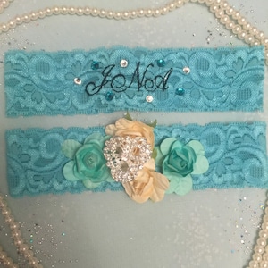 Personalized garter belt set.