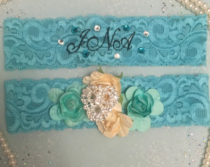 Personalized garter belt set.