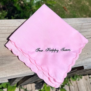 Para Happy Tears Pañuelo de boda de Wedding Tokens. Su elección de hilo de color.
