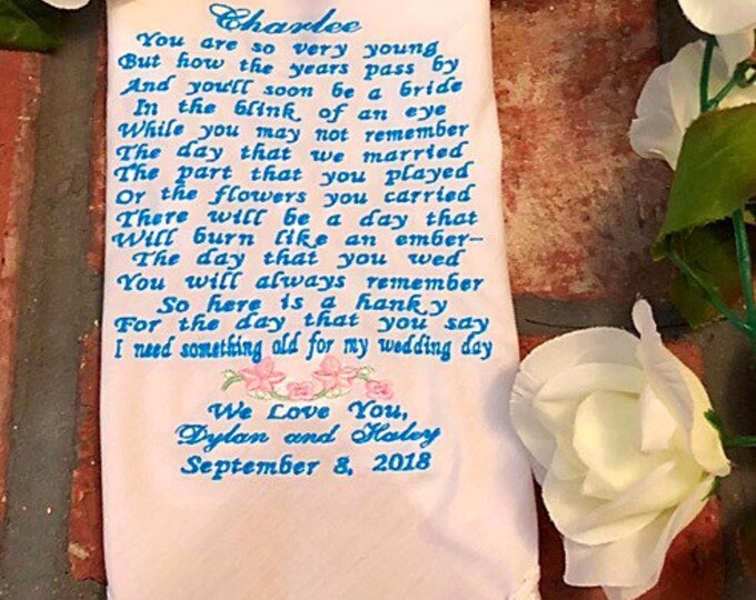 Flower Girl Wedding Handkerchief by Wedding Tokens