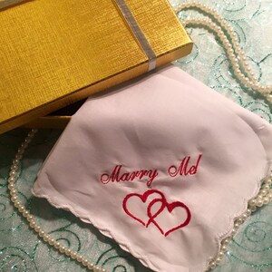 Marry Me! Wedding proposal handkerchief by weddingtokens