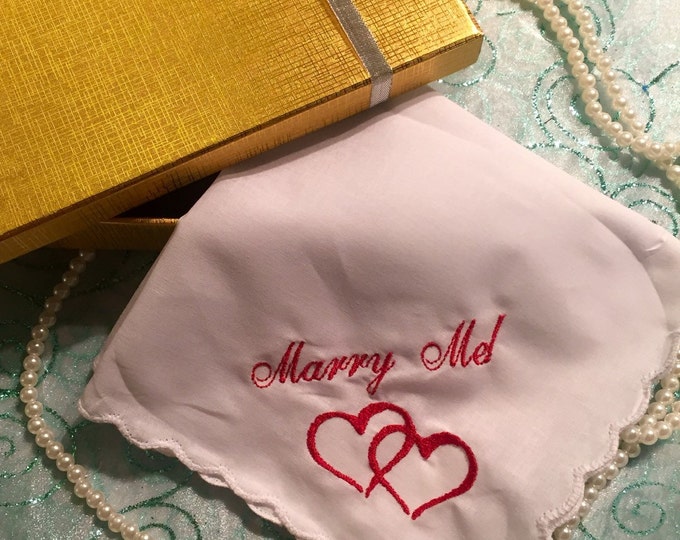 Marry Me! Wedding proposal handkerchief by weddingtokens