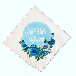 Algo azul pañuelo de boda por fichas de boda- No feo llanto pañuelo- Regalo de novia- Listo para enviar