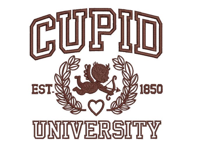 Cupid University Embroidery Design