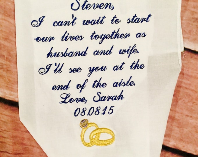 For the groom wedding handkerchief