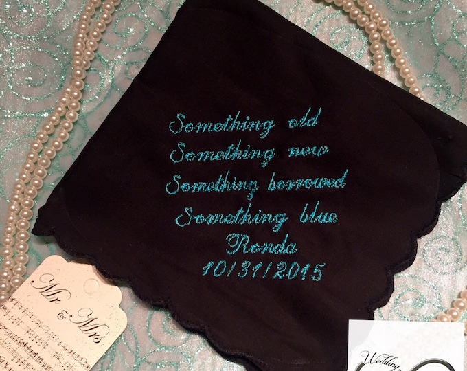 Something blue wedding handkerchief