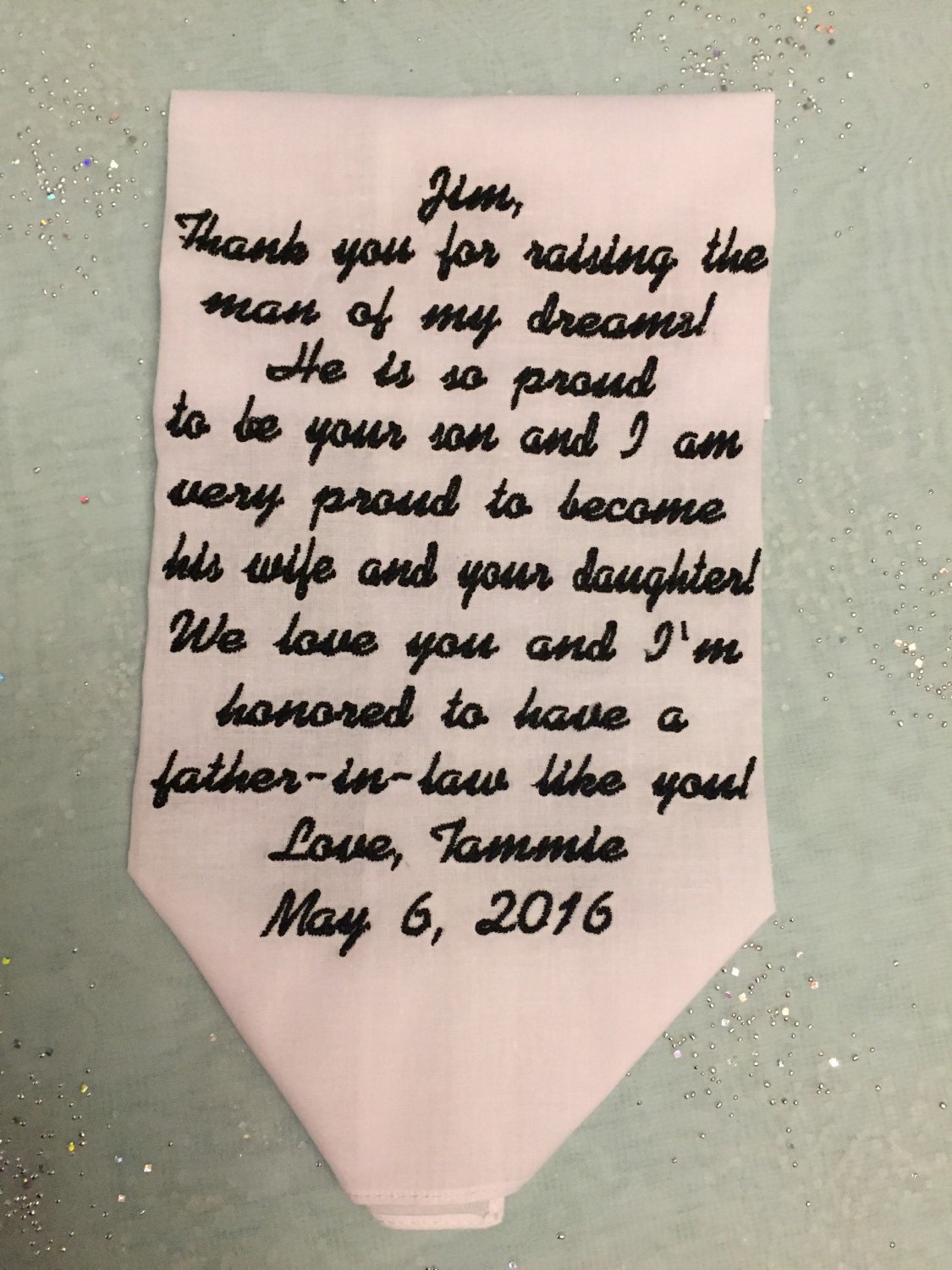 Your choice of words up to 60 Custom Poem Handkerchief Wedding Keepsake 