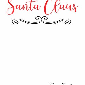 Carta de Papá Noel - Santa Claus - DESCARGA INMEDIATA - PDF imprimible con texto editable
