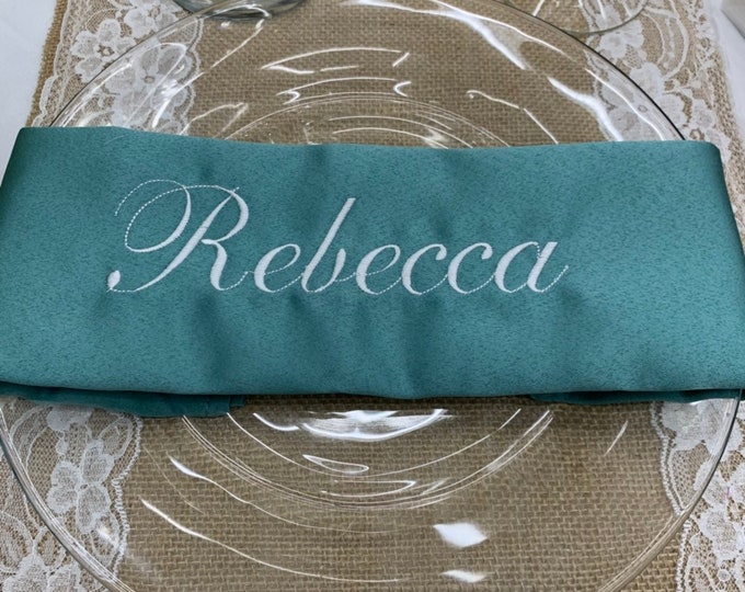 Personalized Wedding Napkins Embroidered by Wedding Tokens