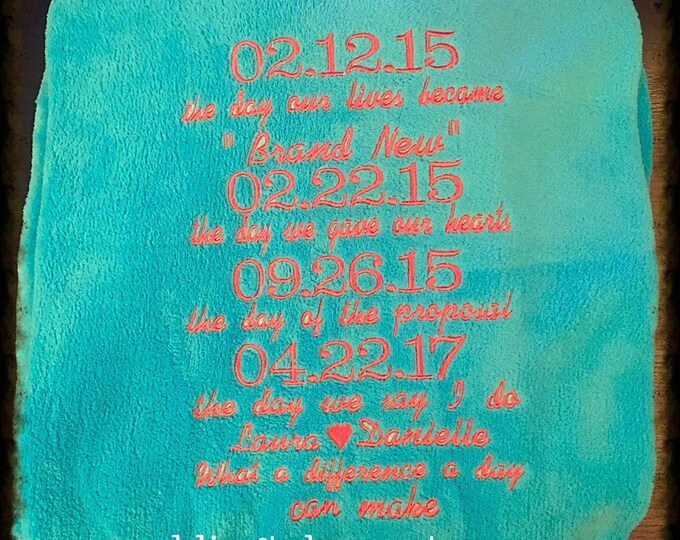 The day we met throw blanket- colors are fully customized.