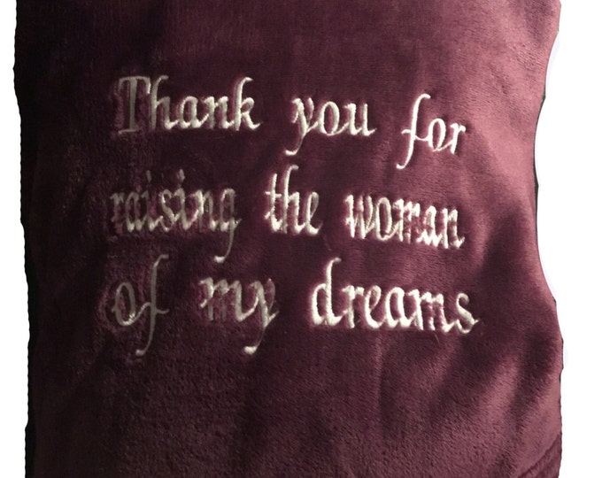 Mother/Father of the Bride/Groom Throw Blanket Gift