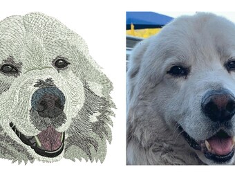 Dog Embroidery Design Custom Made From a Photo
