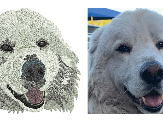 Dog Embroidery Design Custom Made From a Photo