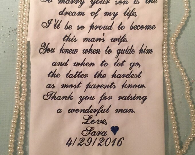 Father of the groom wedding handkerchief