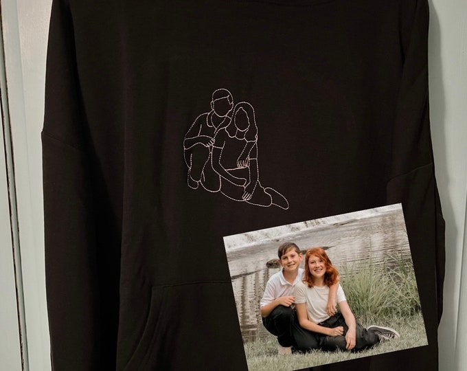 Embroidered Hoodie With Image Embroidered on it