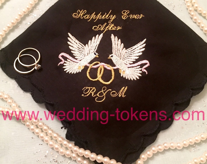 Happily ever after wedding handkerchief. Once upon a time wedding handkerchief your choice and choice of colors.