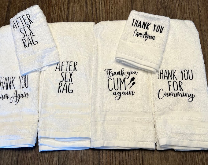 Thank You C*m Again Wash Rag- C*m Towel- Anniversary Gift, Gift For Him, Funny Gift, Several Designs, Valentines Gift