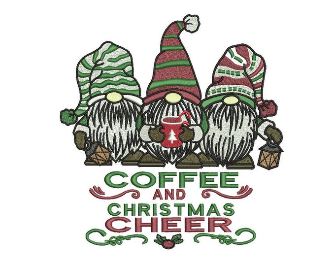 Coffee and Christmas Cheer Embroidery Design