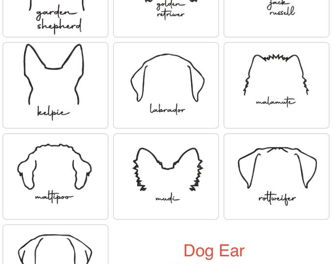 Dog Ears Embroidery Design Bundle - 10 Dogs Embroidery Design Bundle