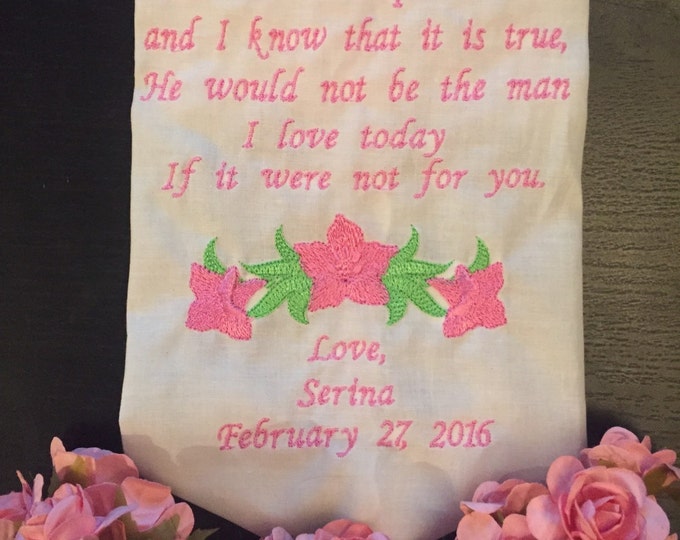 Mother of the groom wedding handkerchief