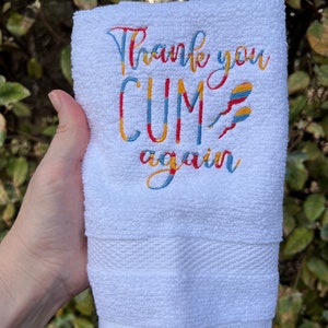 Thank You C*m Again Wash Rag- C*m Towel- Anniversary Gift, Gift For Him, Funny Gift