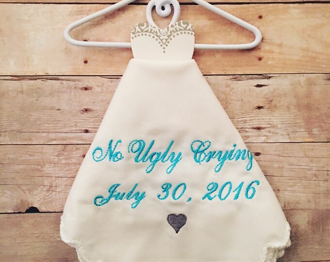 Set of 100 No Ugly Crying Wedding Handkerchiefs With The Hanger