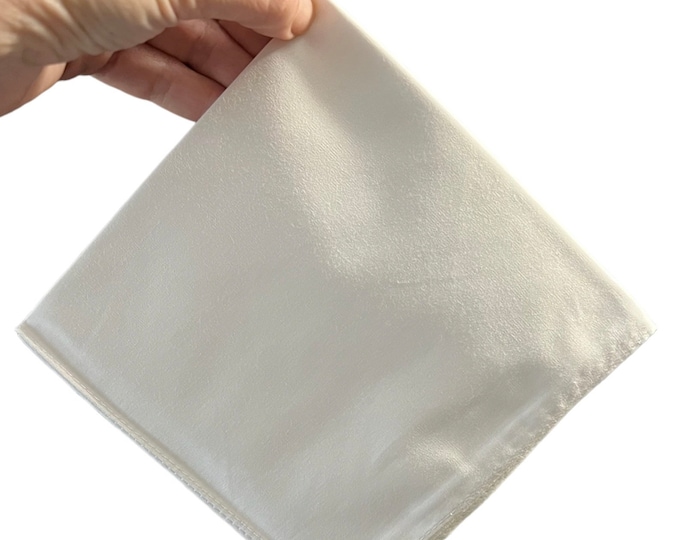 One Dozen White Straight edge Handkerchiefs - Mens Handkerchiefs