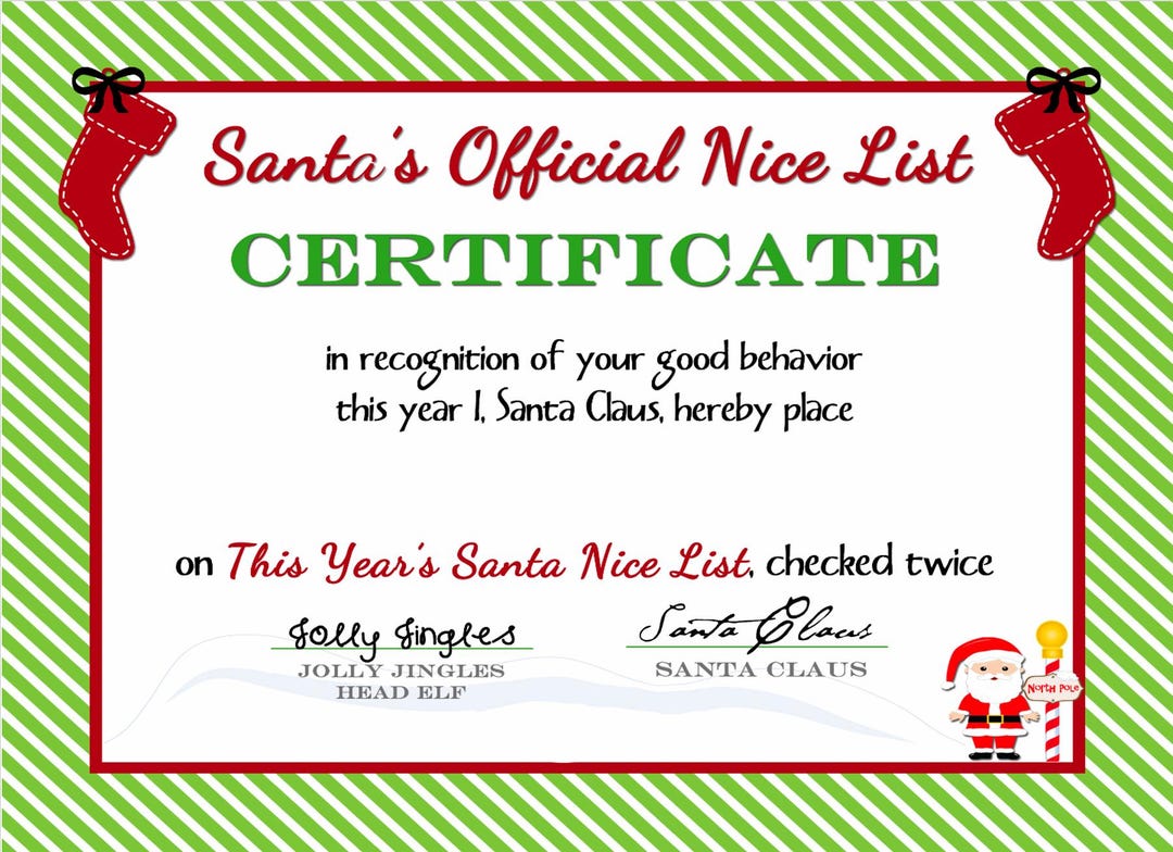 Nice List Note Nice List INSTANT DOWNLOAD - Etsy