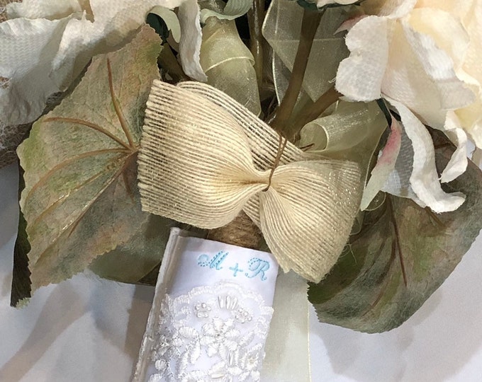 Bouquet Wrap Embroidered by Wedding Tokens- Something Blue